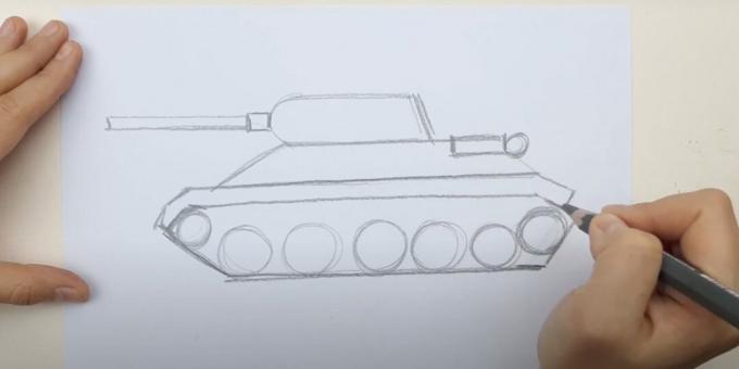 Jak nakreslit tank: nakreslete dělo
