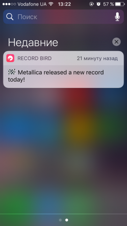 Record Bird: push-oznámení