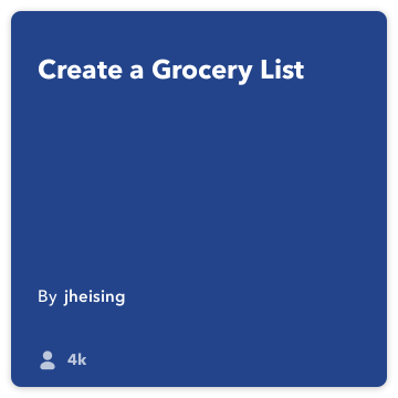 IFTTT Recept: Vytvořte Grocery List se připojí do-poznámky na google-pohon