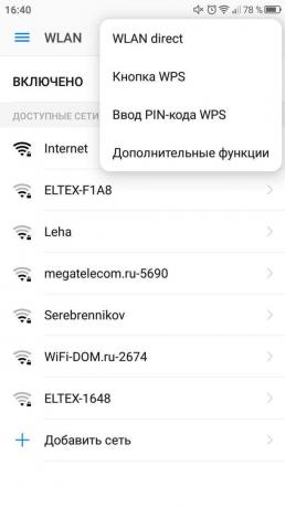 ShareIt. Sekce Wi-Fi (WLAN)