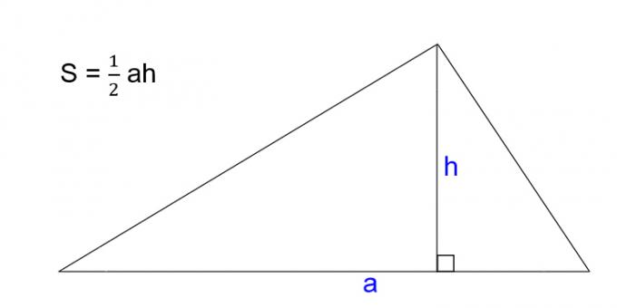Jak najít oblast trojúhelníku pomocí znalosti strany a výšky