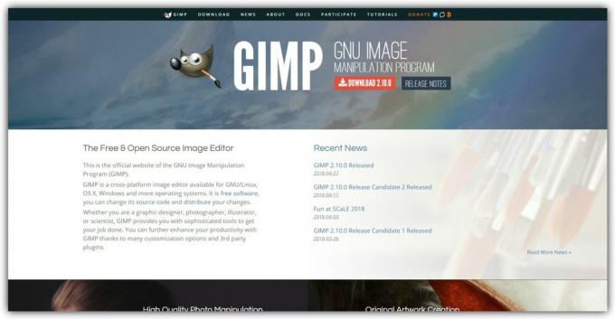 Free rastrový editor: GIMP