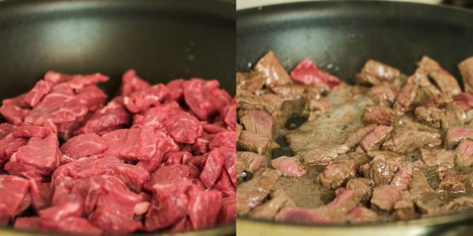 Smažit maso a vaříme 20 minut