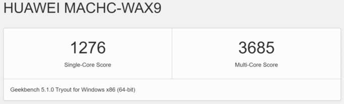 Huawei MateBook X Pro 2020: výsledky Geekbench